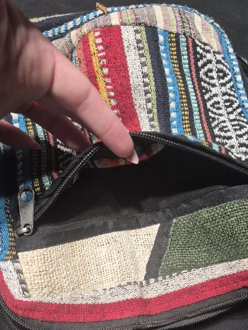 Boho Striped Crossbody Bag in Multi Color